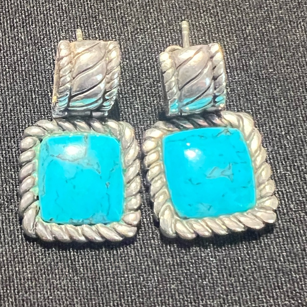 Vintage silver and turquoise earrings